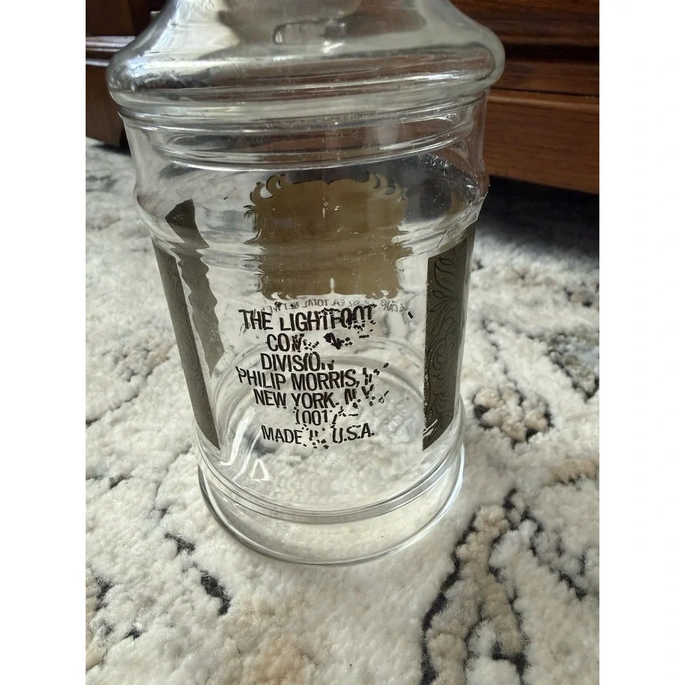 Vintage Jar With Lid/Apothecary W/Gold Trim ~6.5